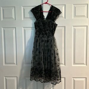 H&M size 8, black and gray floral dress